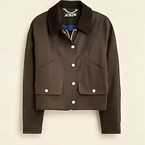 NWT J Crew Short Barn Jacket in English Ripstop Cotton Size M - Picture 5 of 5